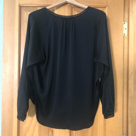 Vince Silk Georgette Smocked Tunic Top - Picture 3 of 8